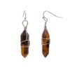 Tiger Eye Wire Wrapped Double Point Pencil Pendants