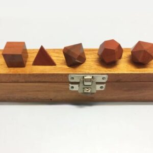 Red Jasper 5Pc Geometry Set With Wooden Box