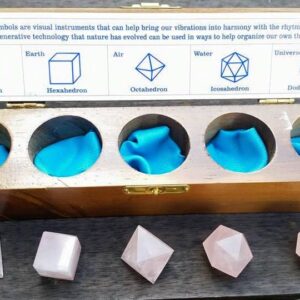 Rose Quartz 5Pc Geometry Set With Wooden Box