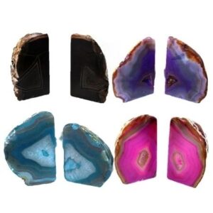 Agate Bookends with Attractive Strong Dyed Colors