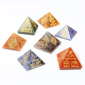 7 Chakra Gemstone Reiki Pyramid Set