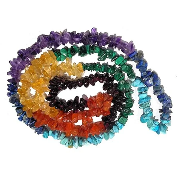 Seven Chakra Uncut Beaded Necklace