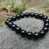 Obsidian Noir Elegance: Genuine Gemstone Bracelet Collection