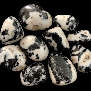 Black Zebra Jasper Large Palm Stones