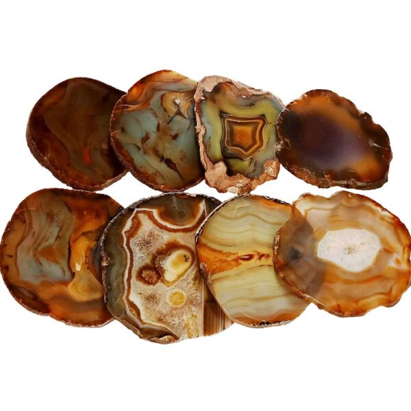 Bulk Agate Coaster Slices in Natural Brown Color