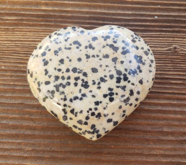 Natural Crystal Dalmatian Jasper Puffy Hearts