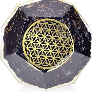 Natural Stone Black Obsidian Orgone Energy Dodecahedron