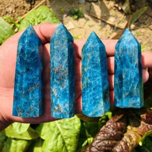 Natural Stone Blue Apatite Points-Obelisk Points-Crystal Obelisk Points-Gemstone Obelisk Points