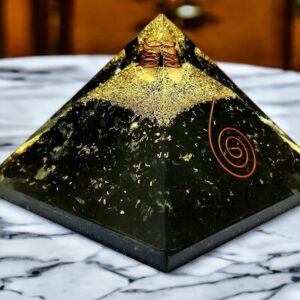 Natural Stone Chips Black Obsidian Orgonite Energy Pyramid For Sale