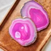 Natural Stone Pink Agate Coasters for Decoration