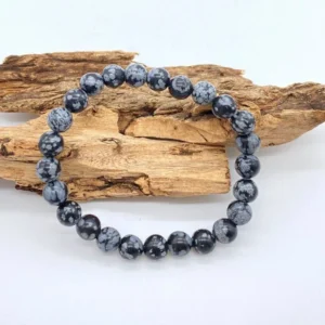 Natural Stone Snowflake Obsidian Gemstone Bracelets