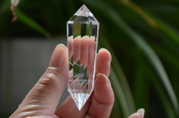 Natural Water Clear Quartz Crystal 24 Sided Vogel Massage Wand