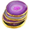 Pink Dyed Agate Slices Coasters Wholesale