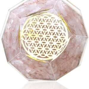 Harmony Haven Rose Radiance: A Rose Quartz Tree of Life Orgonite Dodecahedron