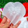 Radiant Love: Etched Selenite Heart Plate
