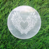 Laser Etched Selenite Wings Engraved Plate