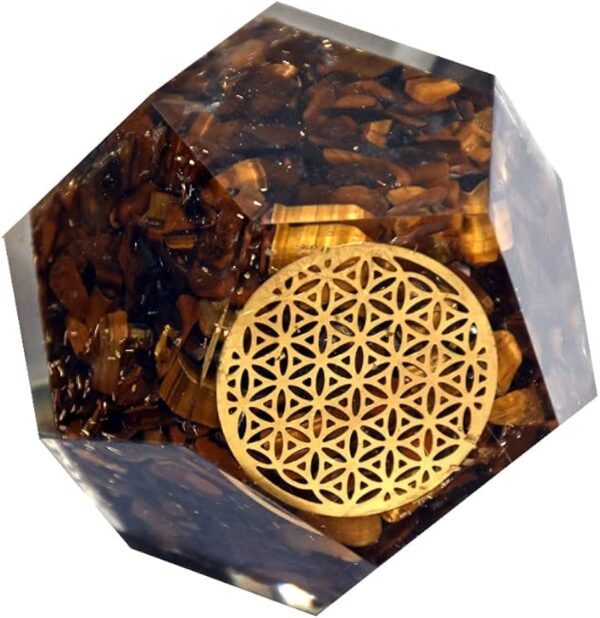Seven Chakra Flower of Life Orgone Dodecahedron for EMF Protection