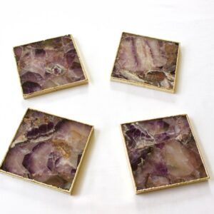 Square Amethyst Coaster for Table Decoration-Large Agate Slices For Wedding Decoration