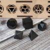 Wholesale Black Agate Geometry 7 Pieces Set in Wooden Box, Platonic Set