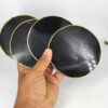 Wholesale Black Agate Gold Rimmed Cup Coasters