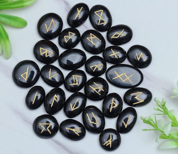 Wholesale Black Tourmaline Rune Sets