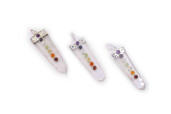 Wholesale Clear Quartz Chakra Chip Pendent