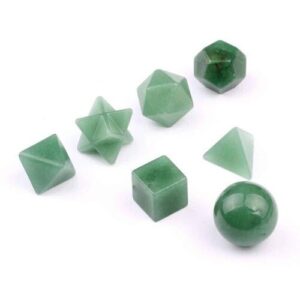 Wholesale Green Aventurine Bonded Geometry 5 Pieces Set ,Platonic Set