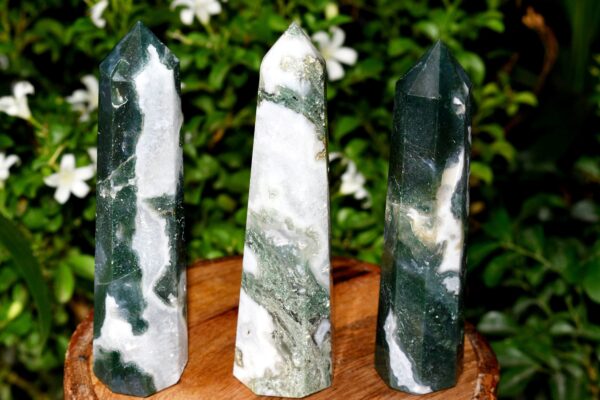 Wholesale Moss Agate Obelisk Tower Points