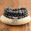 Wholesale Natural Black Obsidian Gemstone Beads Prayer Mala (108 Beads)