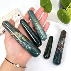 Wholesale Natural Crystal Blood Stone Smooth Massage Wands