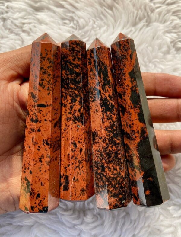 Wholesale Natural Crystal Mahogany Obsidian Faceted Massage Wands
