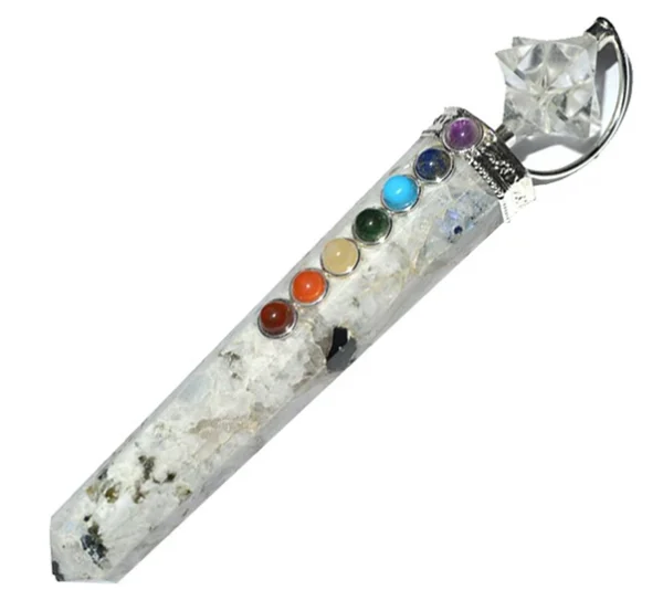 Wholesale Natural Crystal Rainbow Moonstone Chakra Healing Wand
