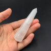 Wholesale Natural Crystal Selenite Faceted Massage Wands