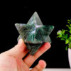 Wholesale Natural Moss Agate Crystal Merkaba Stars