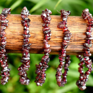 Wholesale Natural Red Garnet Gemstone Chip Bracelets