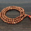 Wholesale Natural Red Sand Stone 8MM Gemstone Beads Prayer Mala (108 Beads)