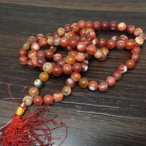 Wholesale Natural Red Sulemani Agate 8MM Gemstone Beads Prayer Mala ( 108 Beads )