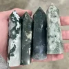 Wholesale Natural Stone Moss Agate Small Obelisk Tower