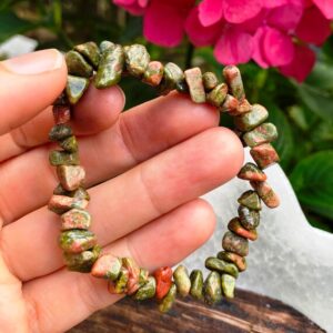 Wholesale Natural Unakite Gemstone Chip Bracelets