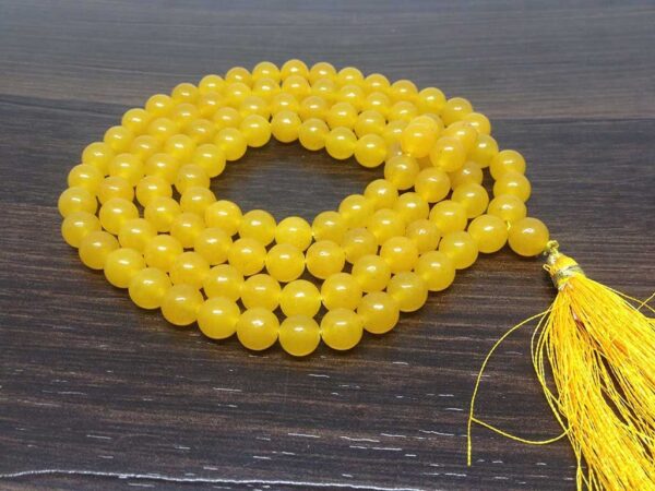 Wholesale Natural Yellow Jade Gemstone Beads Prayer Mala (108 Beads)