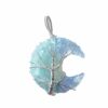 Wholesale Opalite Crescent Moon Wire Wrapped Pendents