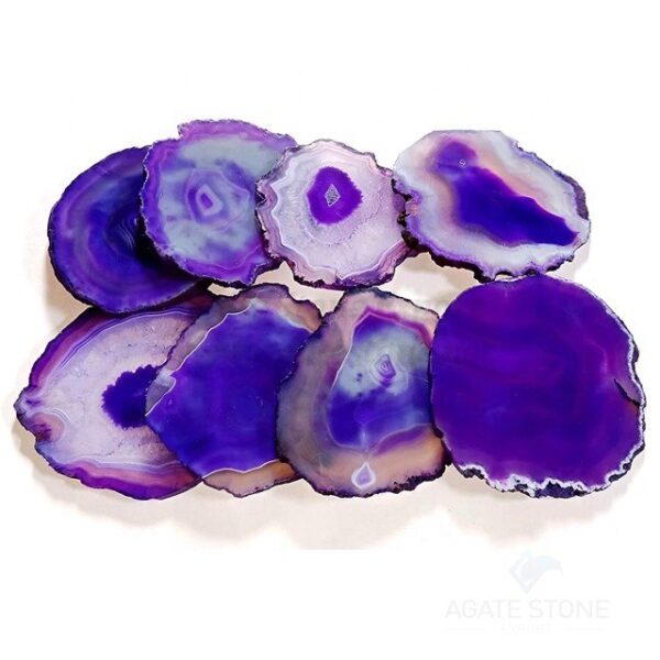 Wholesale Purple Agate Slice Coasters For Sale.