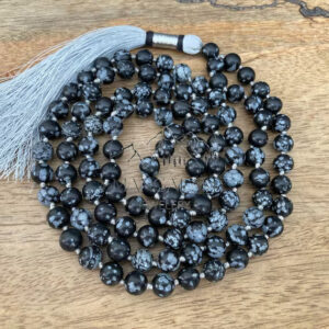 Wholesale Snowflake Obsidian Gemstone Beads Prayer Mala (108 Beads)