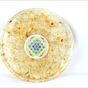 Wholesale Sunstone Flower of Life Orgonite Coaster