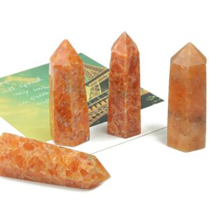 Wholesale Sunstone Reiki Engraved Obelisk Tower