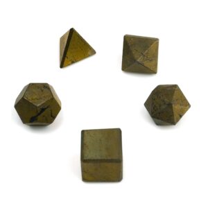 Wholesale Yellow Fluorite Geometry 5 Pieces Set ,Platonic Set