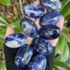 Natural Stone Sodalite Gallet Palm Stones For Healing-Gallet Palm Stones - Crystal Gallet Palm Stones