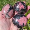 Natural Stone Rhodonite Gallet Palm Stones For Healing-Gallet Palm Stones - Crystal Gallet Palm Stones