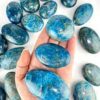 Natural Stone Blue Apatite Gallet Palm Stones For Healing-Gallet Palm Stones - Crystal Gallet Palm Stones
