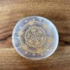 Selenite Engraved Charging Disc-Selenite Charging Plate With Spiritual Symbol | Selenite Charging Plate Wholesale